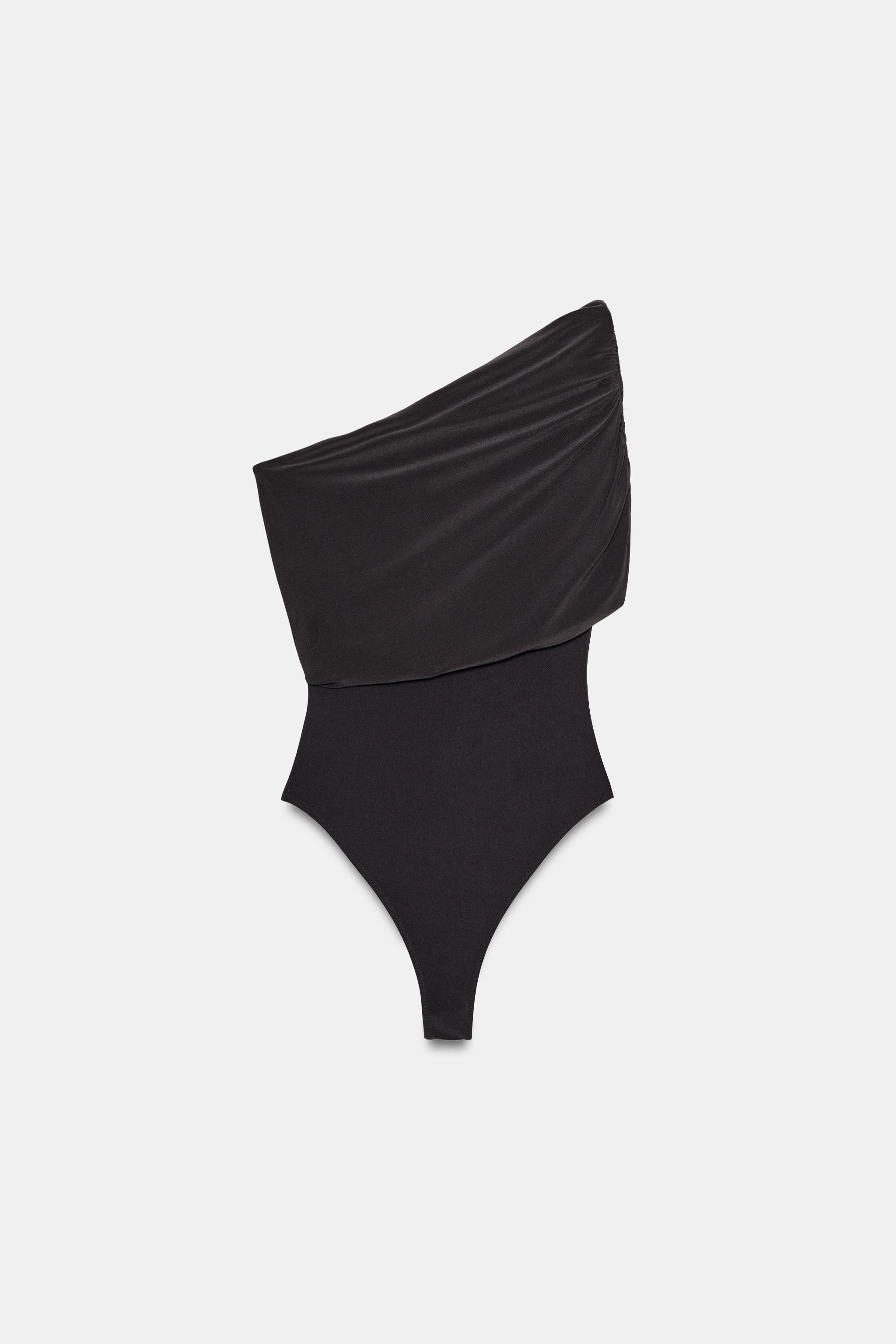 ASYMMETRIC RUCHED BODYSUIT